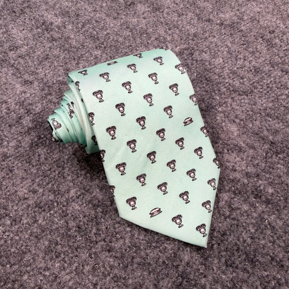 Nola Couture Mens Silk tie Green BCS football National Championship 2012 3.25"